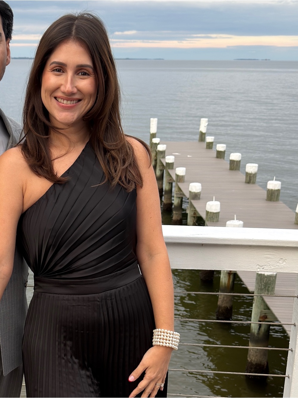 Abercrombie one shoulder black pantsuit